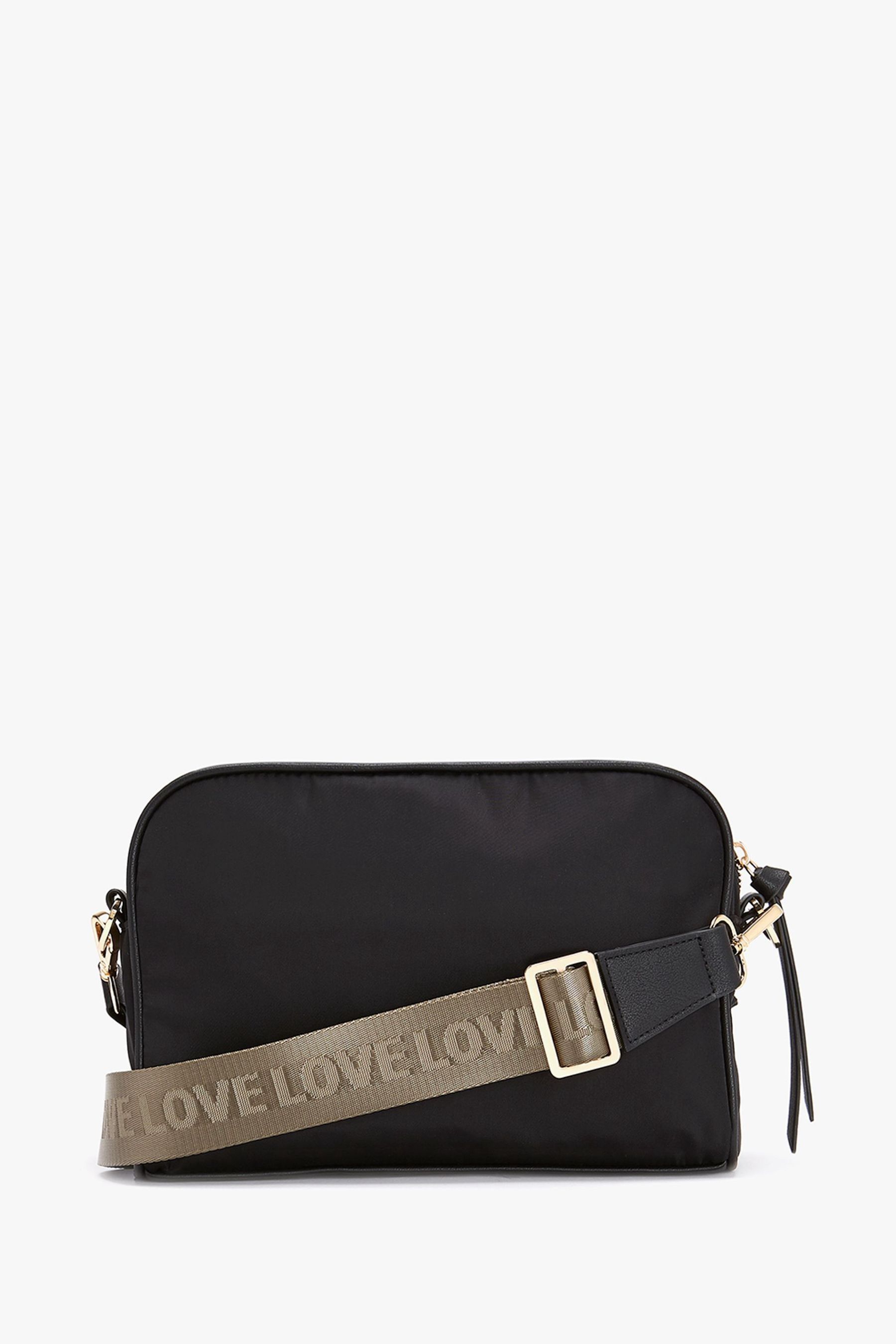 Black nylon cross body hot sale bag