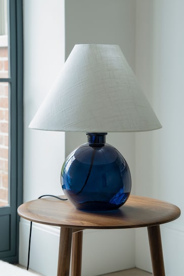 Jasper Conran London Blue Hand Blown Glass Table Lamp
