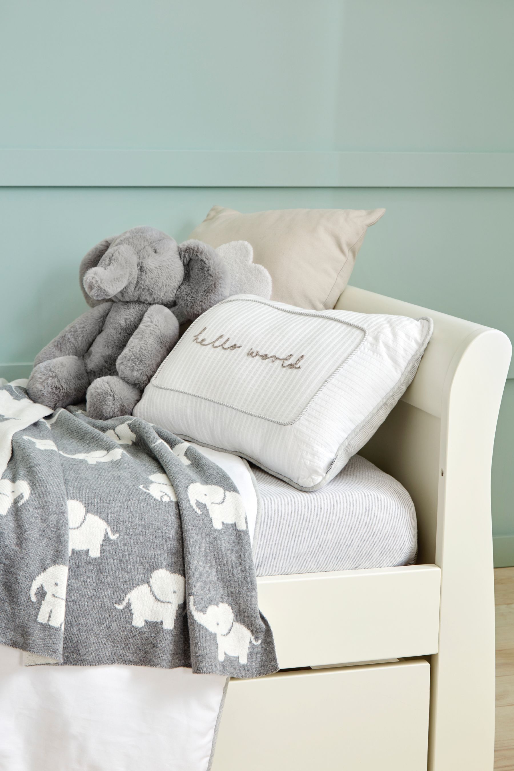Buy Mamas Papas WTTW Grey Elephant Kids 100 Cotton Knitted Blanket from the Next UK online shop