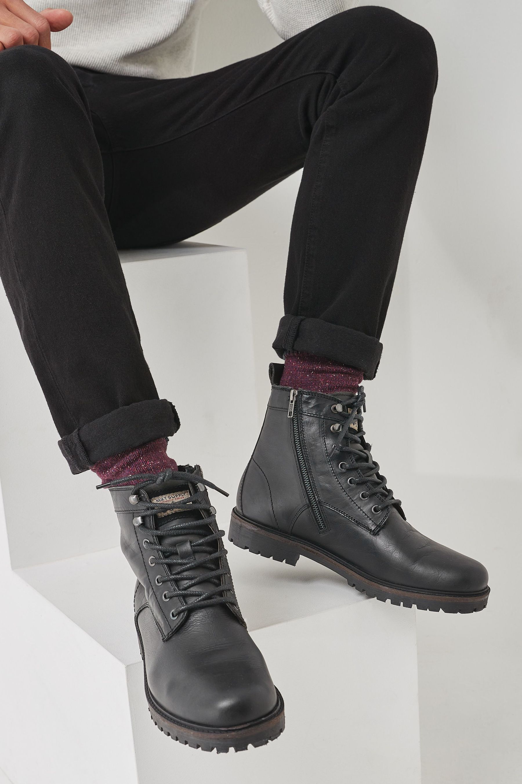 Tall Zip Cleated Boots from the Next UK 