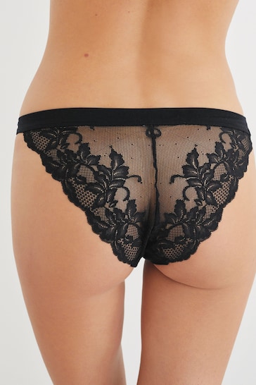 Black Brazilian Forever Comfort® Lace Knickers