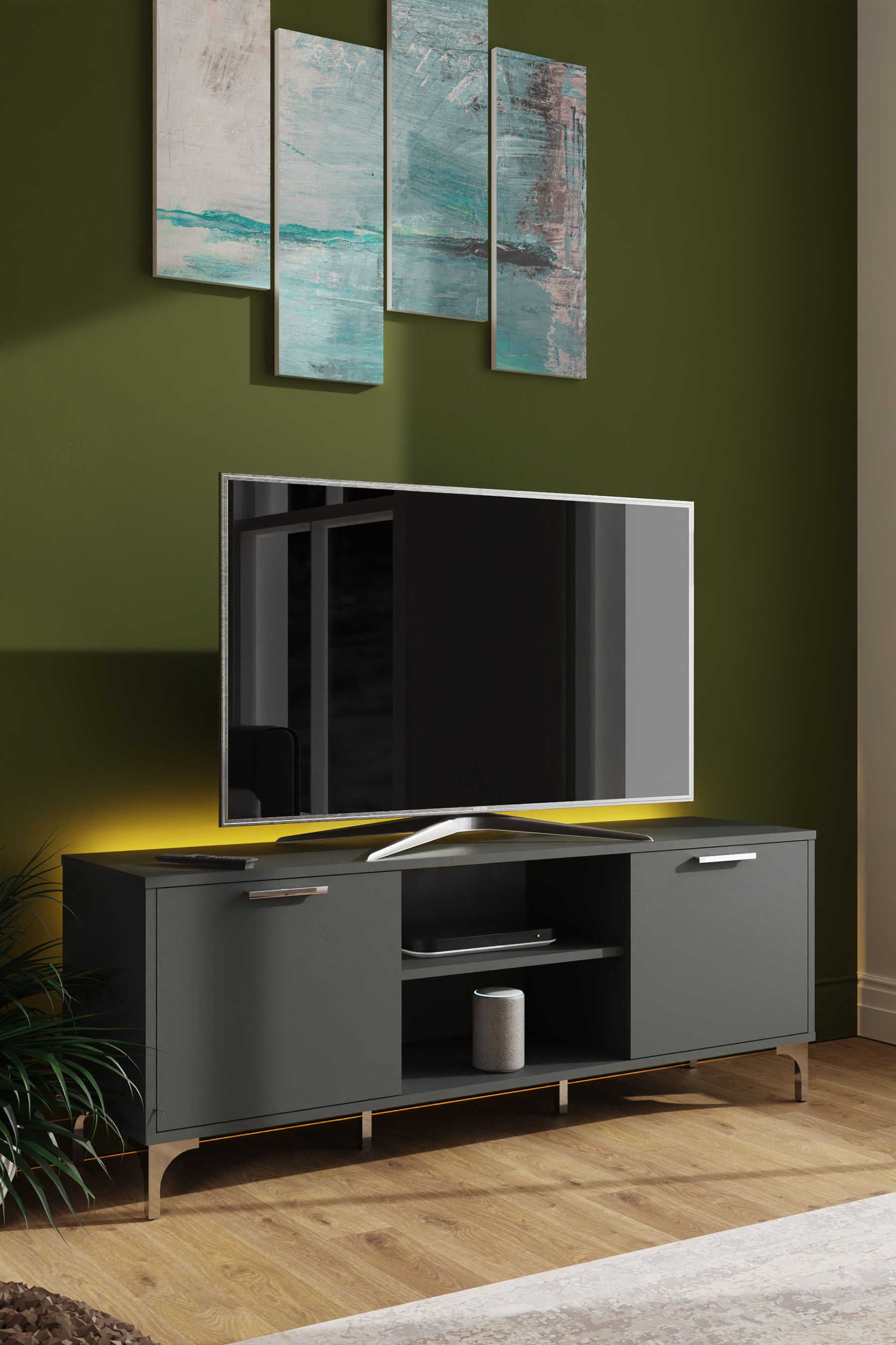 Frank Olsen Grey Ouverte Smart LED TV Stand