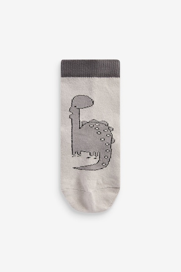 Black/Grey Dinosaur Cotton Rich Socks 7 Pack