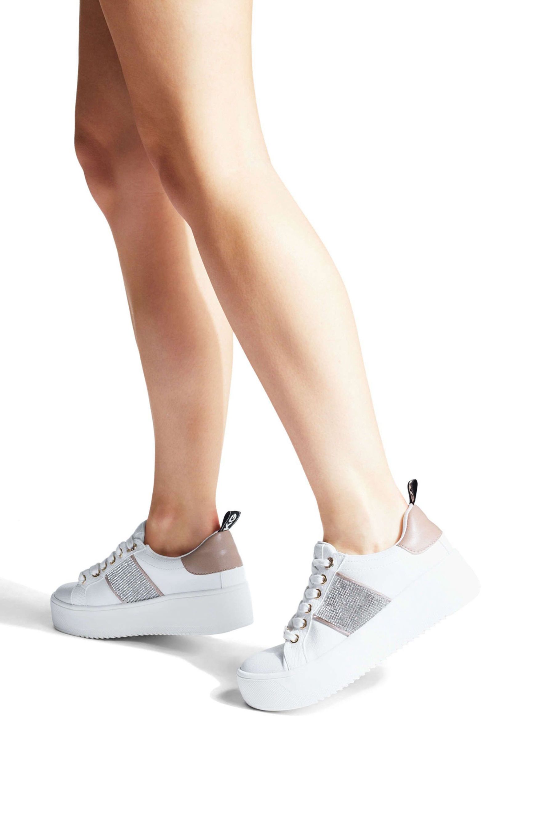 KG Kurt Geiger White Vegan Lighter Gem Trainers