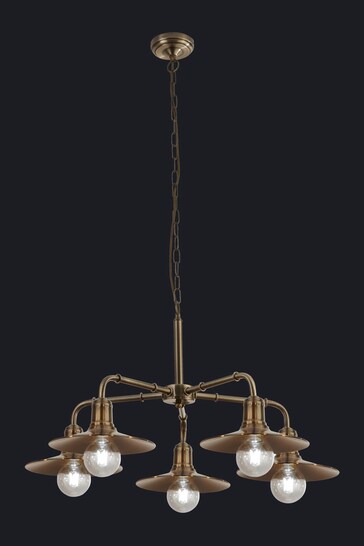 Searchlight Antique Brass Frieda 5 Light Ceiling Light