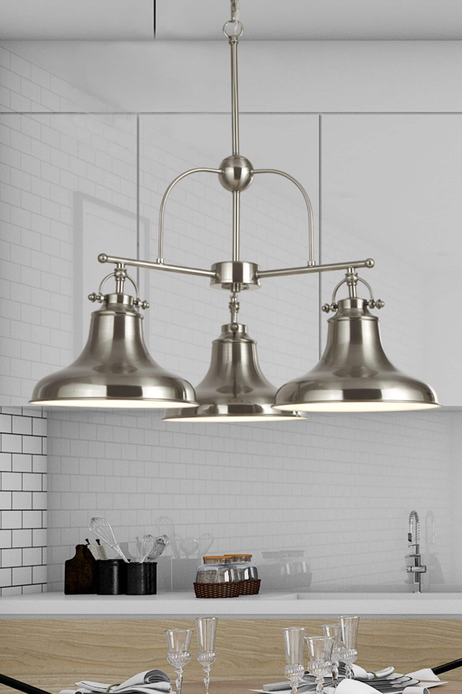 Silver industrial pendant sales light