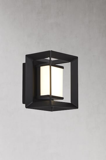 Searchlight Bowe Rectangular Black & White LED Wall Light