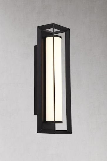 Searchlight Bowe Rectangular Black & White LED Wall Light