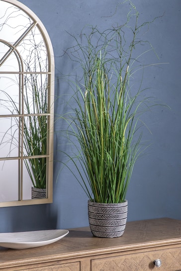 Gallery Home Green Artificial Small Onion Grass In Pot