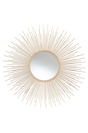 Pacific Gold Starburst Round Wall Mirror