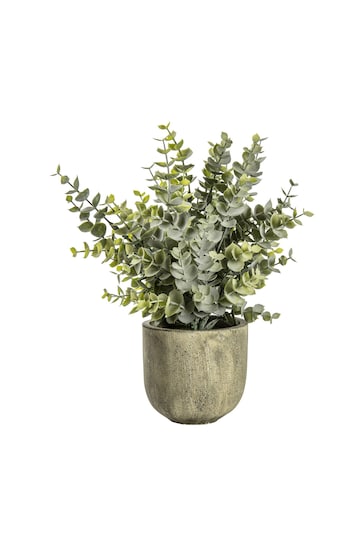 Gallery Home Green Artificial Large Eucalyptus In Weathered Pot