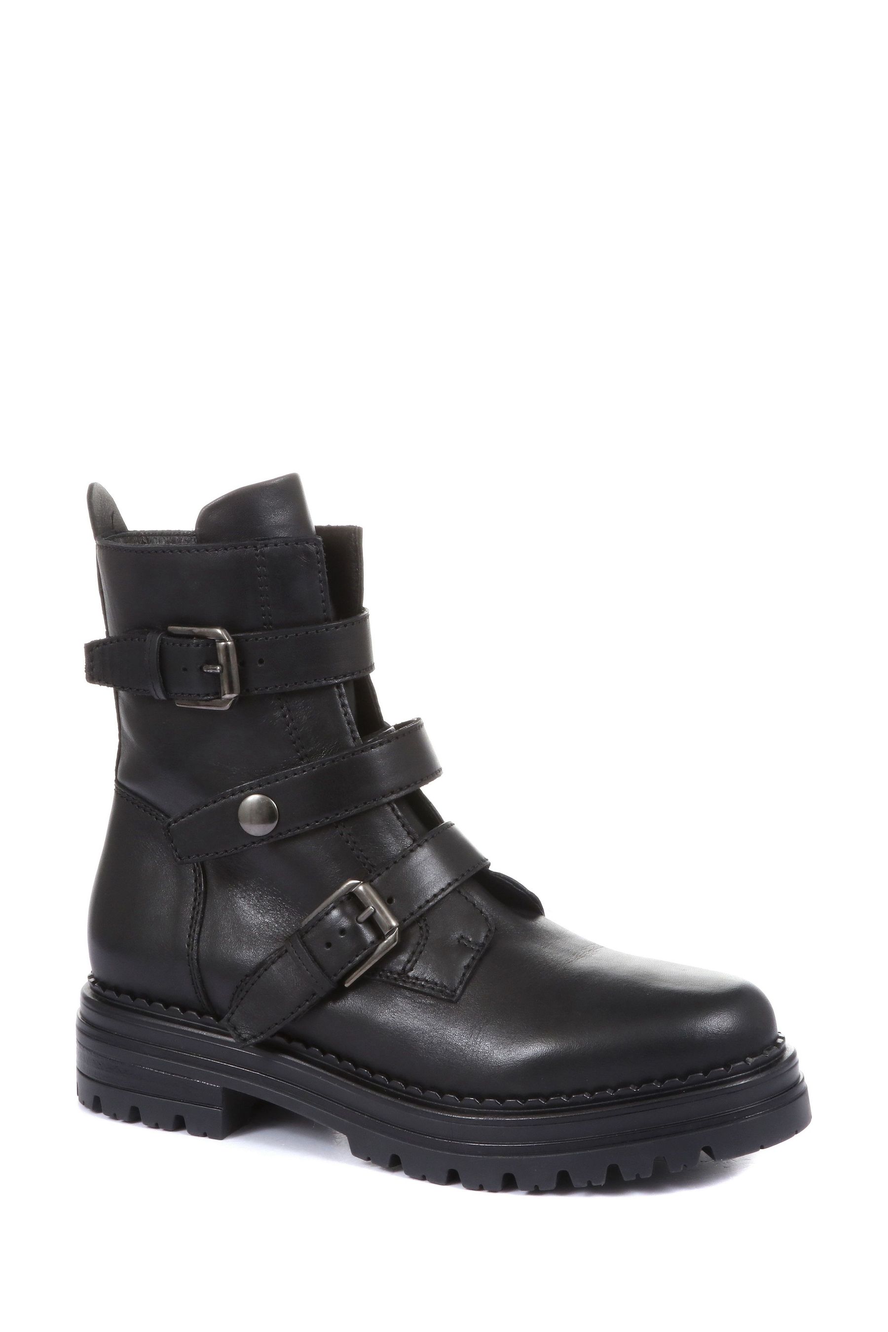 Buy Jones Bootmaker Womens Casimira Buckle Biker Boots from the