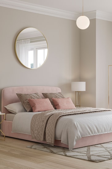 Opulent Velvet Blush Pink Matson Upholstered Ottoman Storage Bed Frame