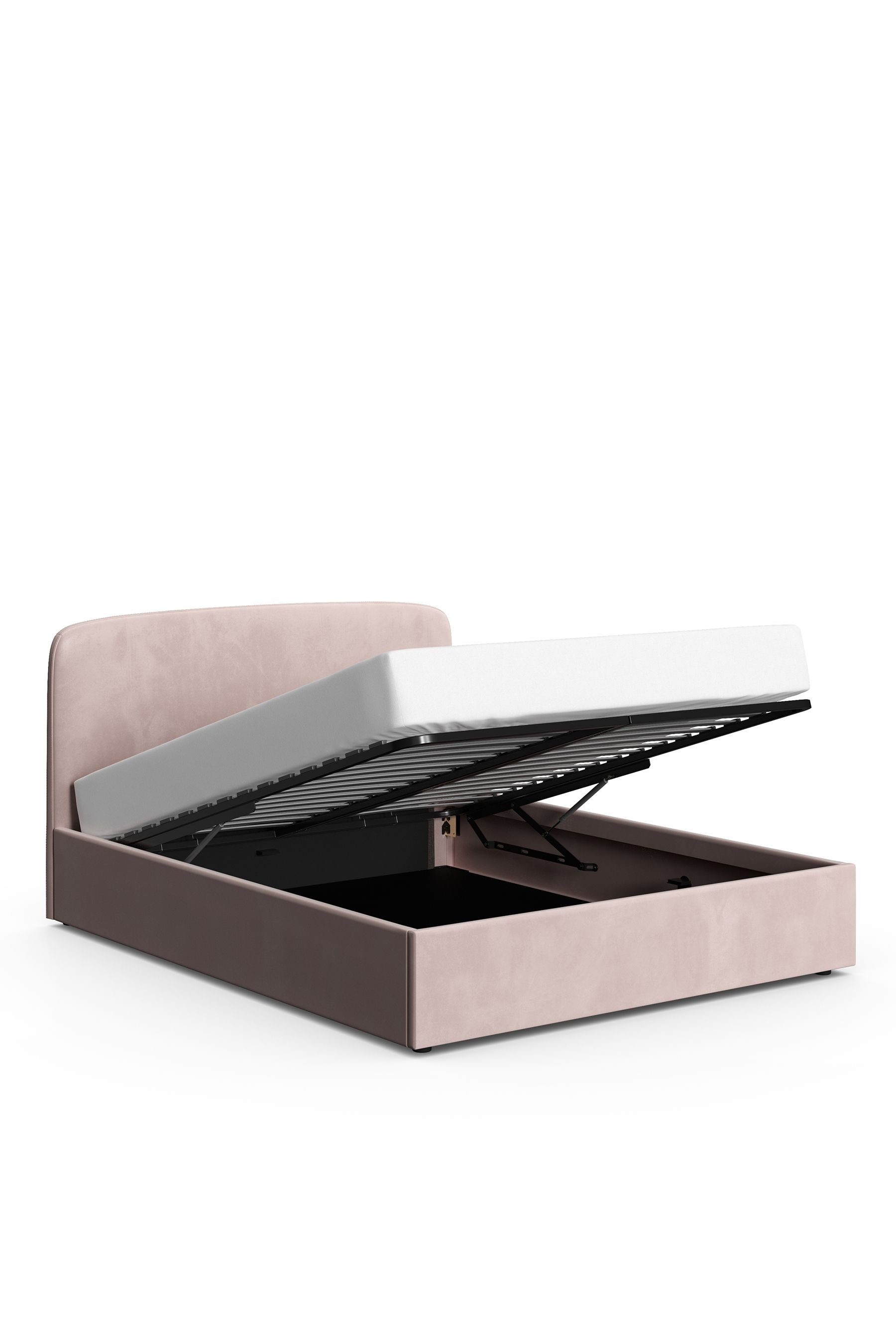 Opulent Velvet Blush Pink Matson Upholstered Ottoman Storage Bed Frame