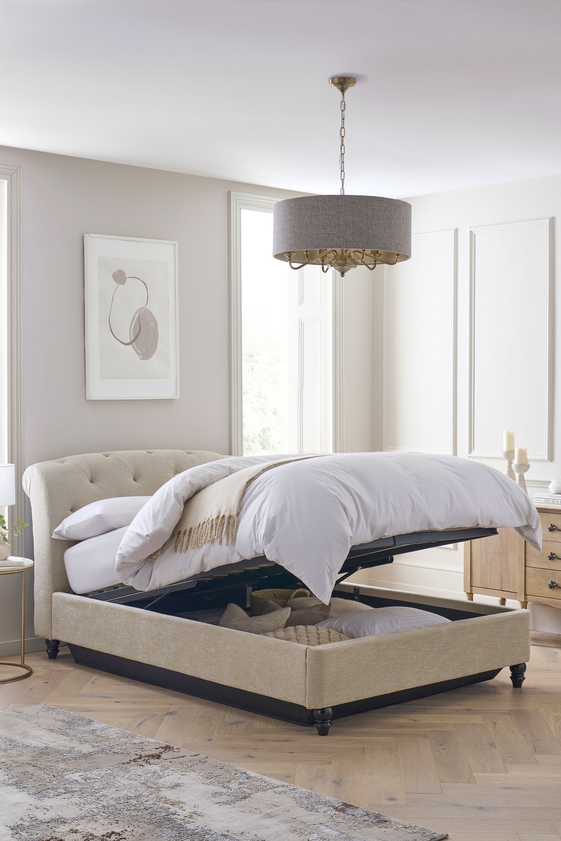 Ottoman beige deals bed