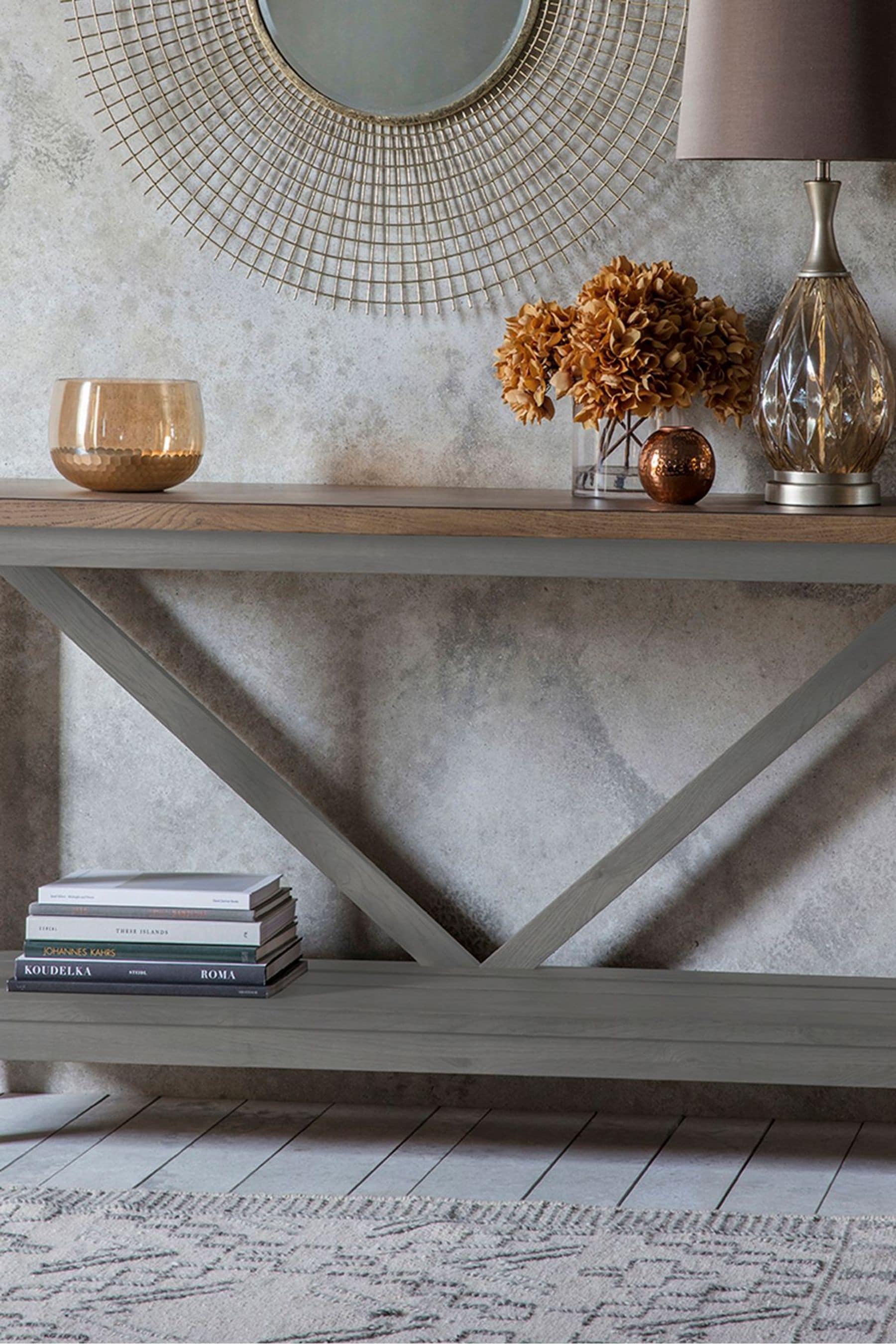 Trestle console store table