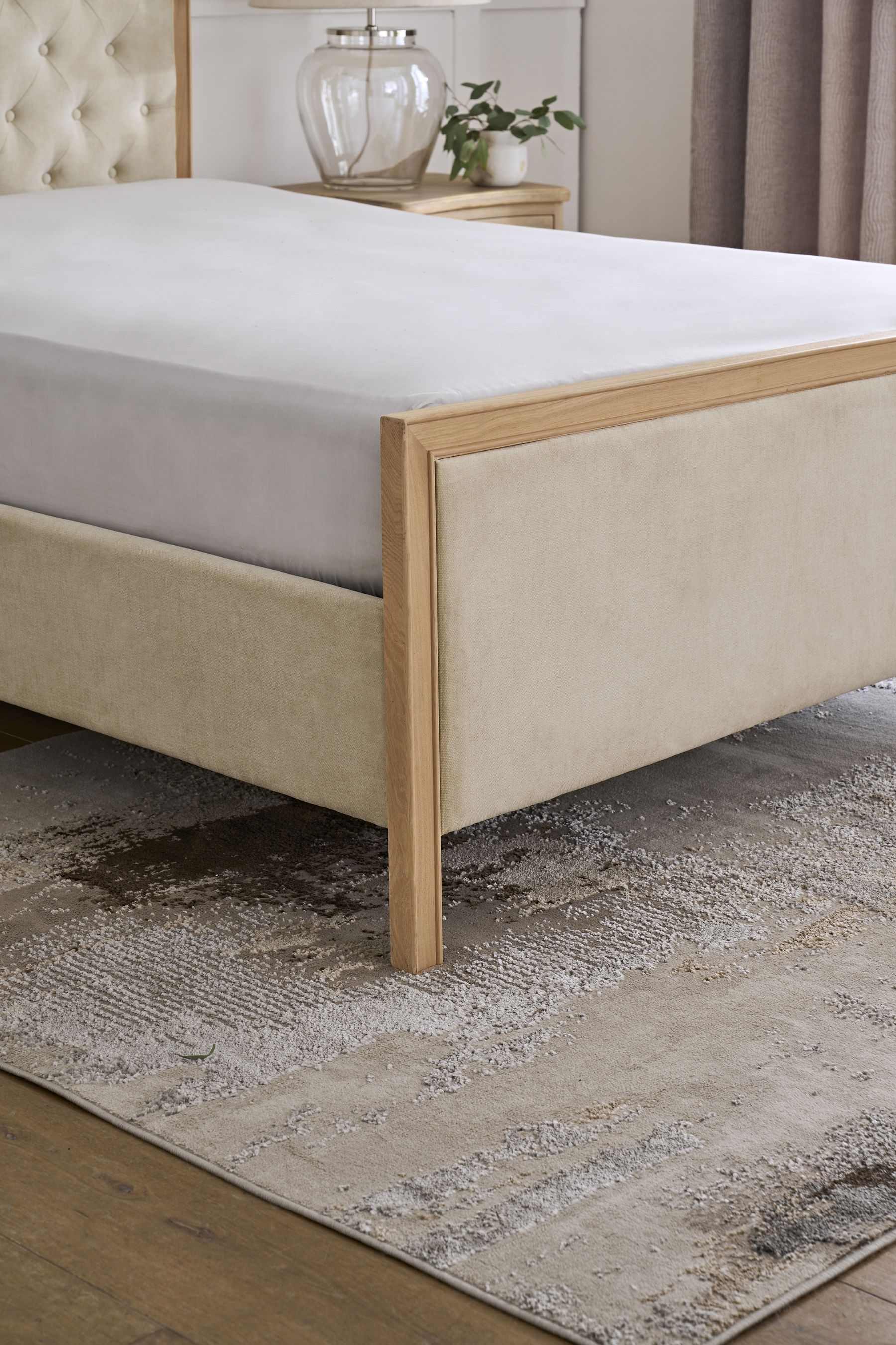 Bed frame outlet wood and upholstered