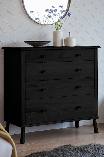 Gallery Home Black Virginia 5 Drawer Chest