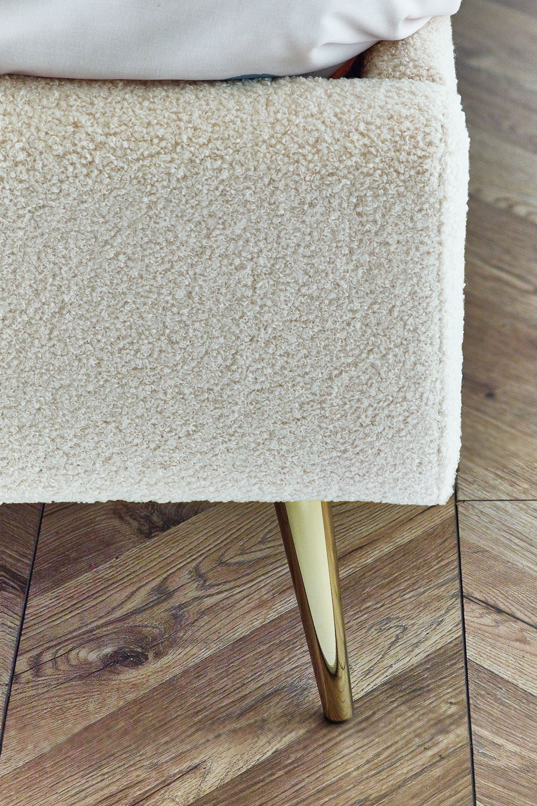 Upholstered discount bed ivory