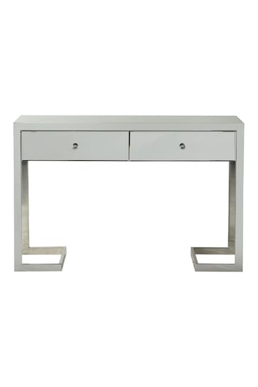 Gallery Home Silver Mondga 2 Drawer Mirrored Console