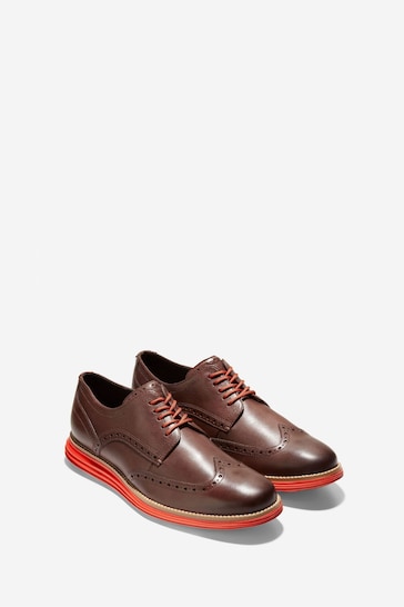 Cole Haan Brown Originalgrand Short Wingtip Oxford Shoes