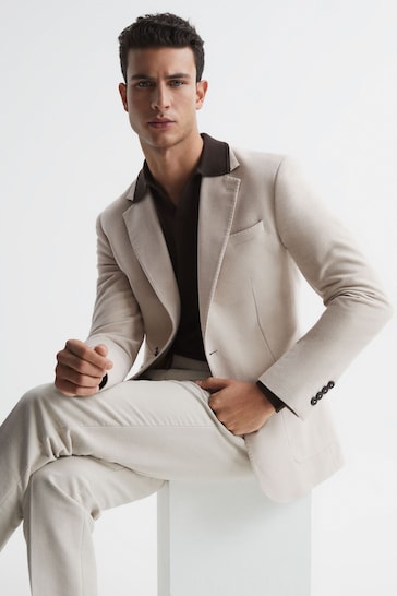 Buy Reiss Stone Spark Single Breasted Slim Fit Moleskin Blazer