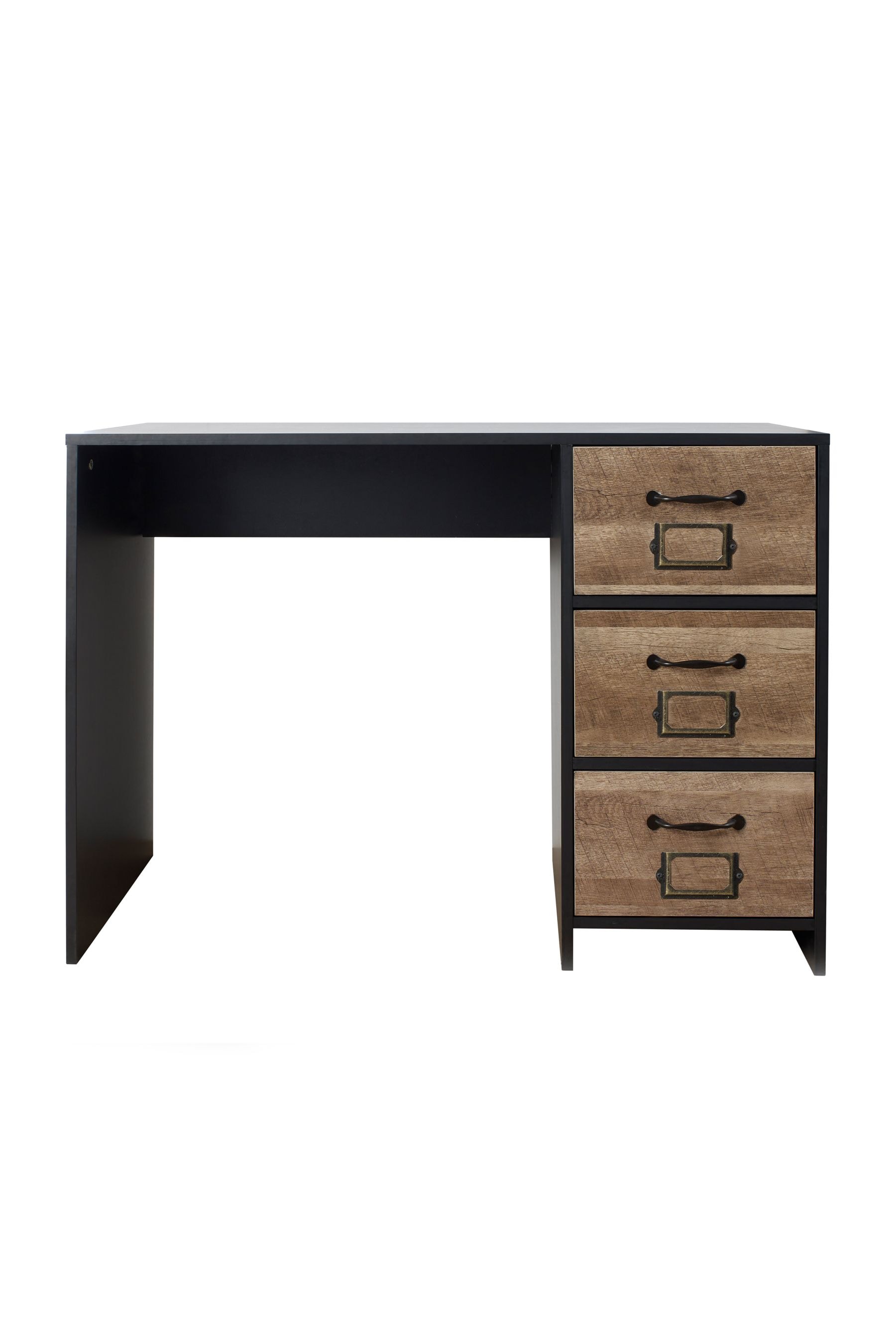 Buy Lloyd Pascal Black Wood Effect 3 Drawer Desk from the Next UK