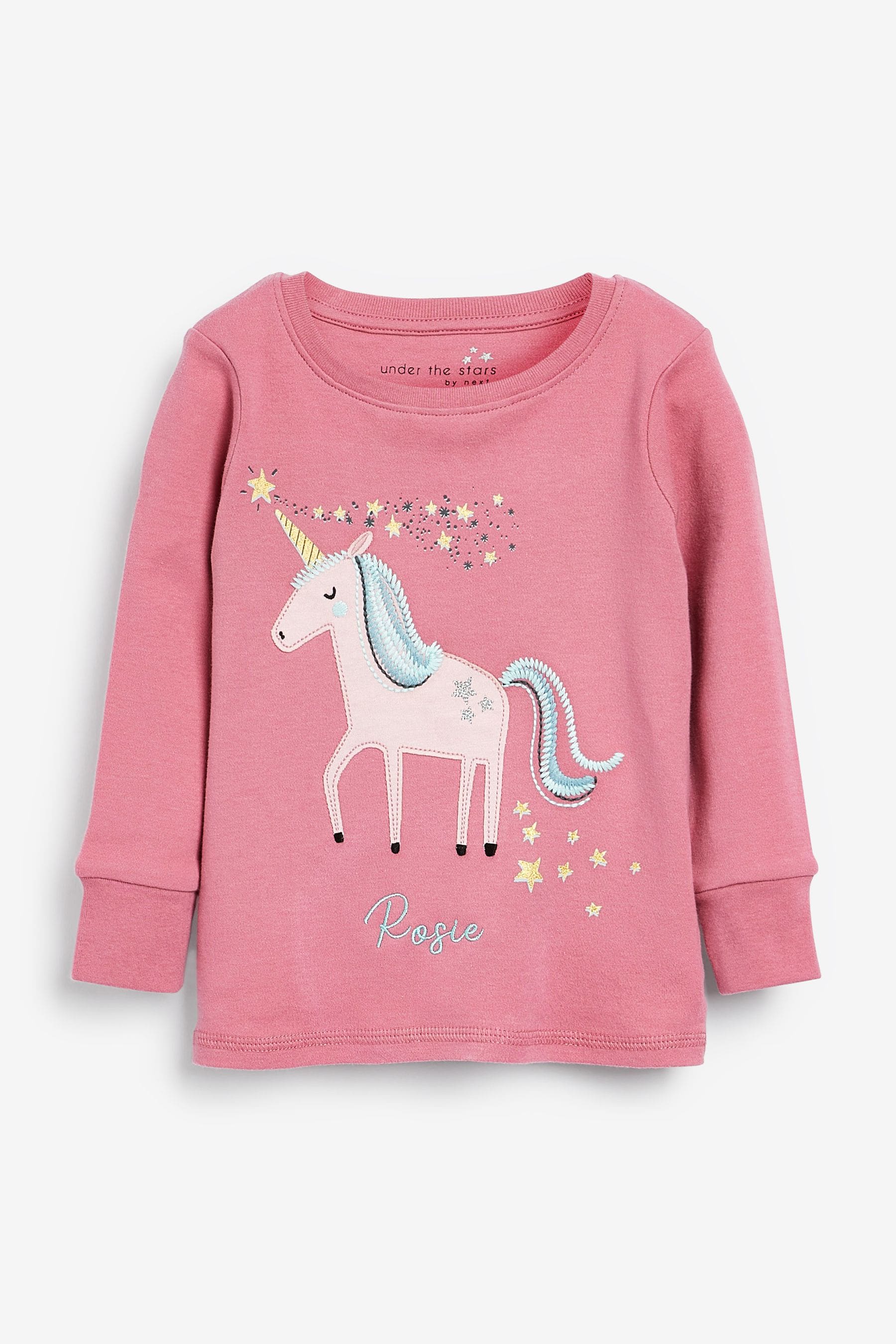 Buy Pink Personalised Unicorn Pyjamas from the Next UK online shop