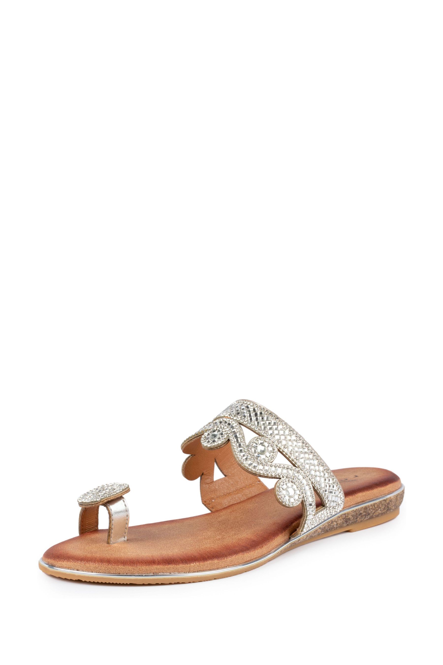 Silver 2024 toe sandals