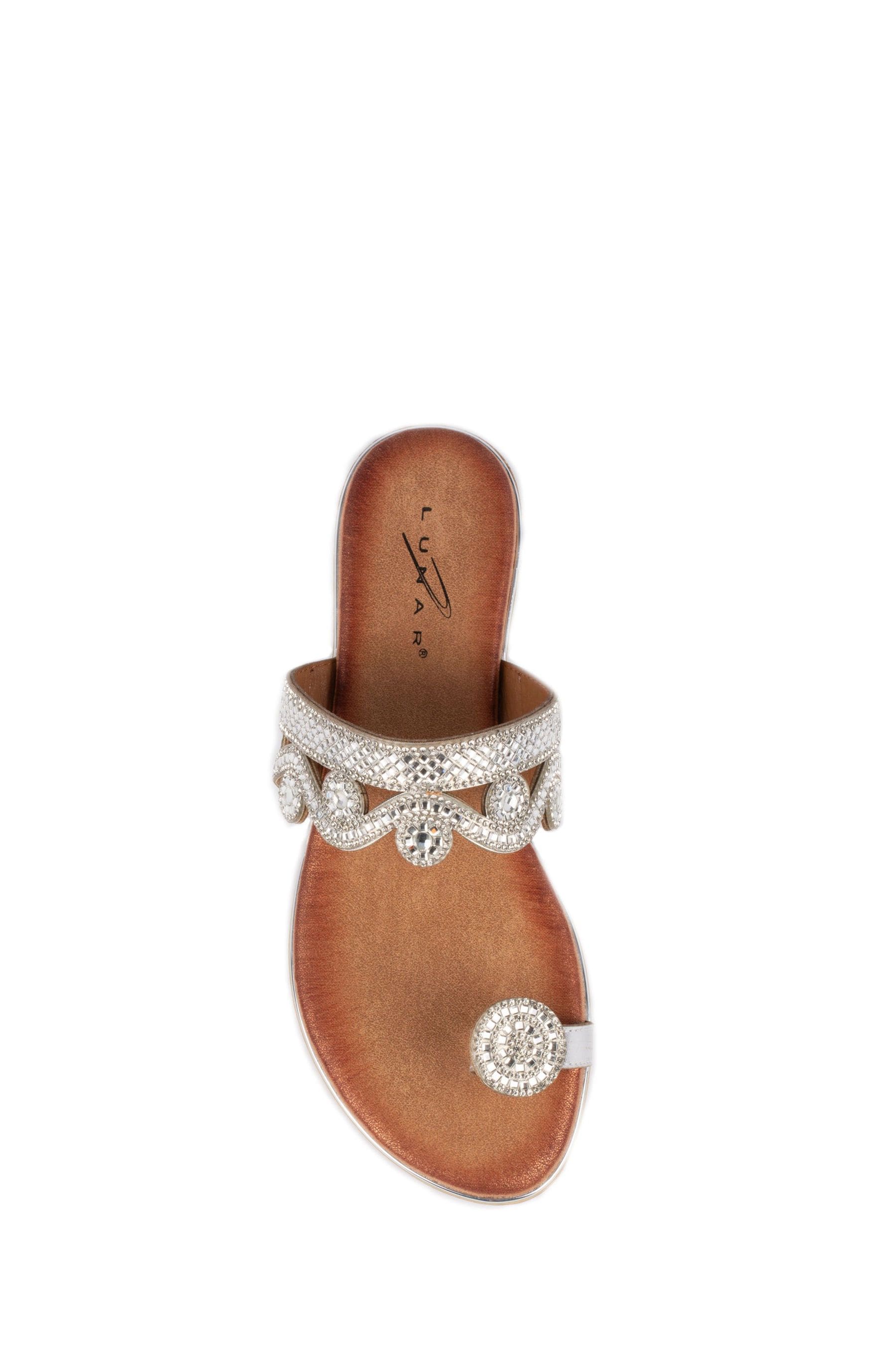 Silver discount toe sandals