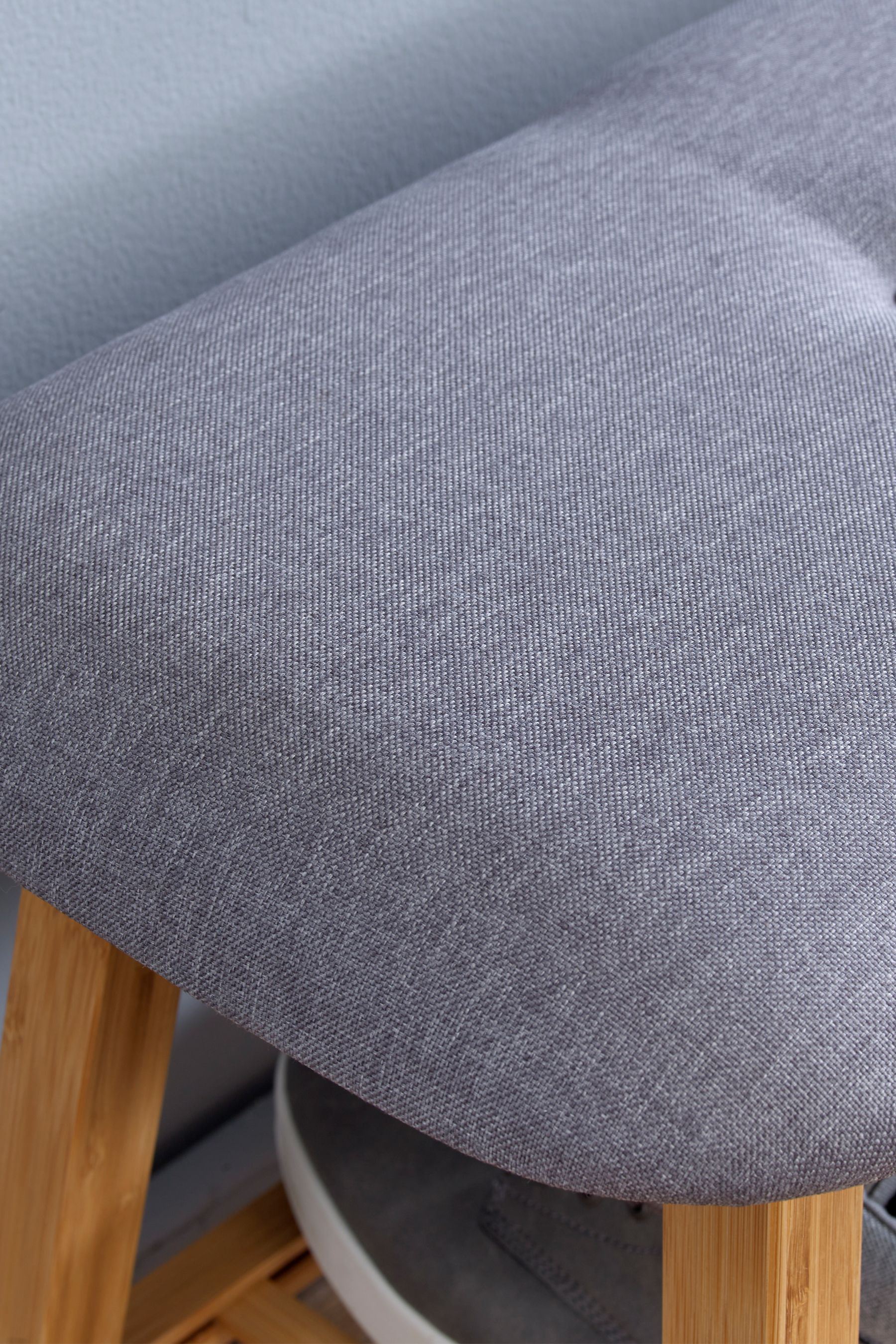 Grey bamboo store bench