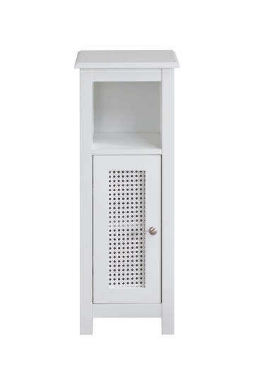Lloyd Pascal White Raphia Single Door Cabinet