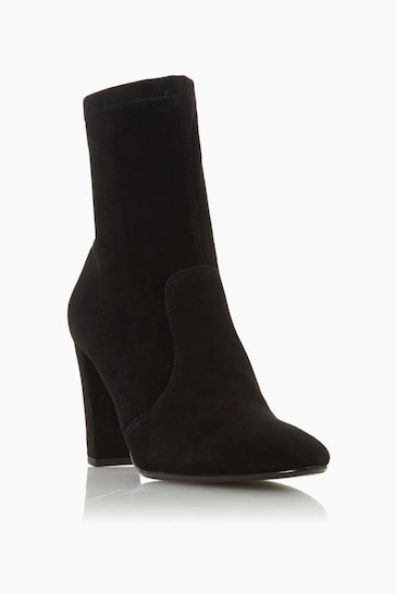 Dune London Black Optical Stretch Sock Ankle Boots