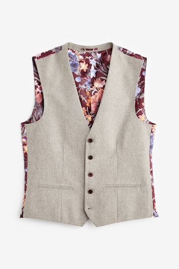 Taupe Donegal Suit Waistcoat