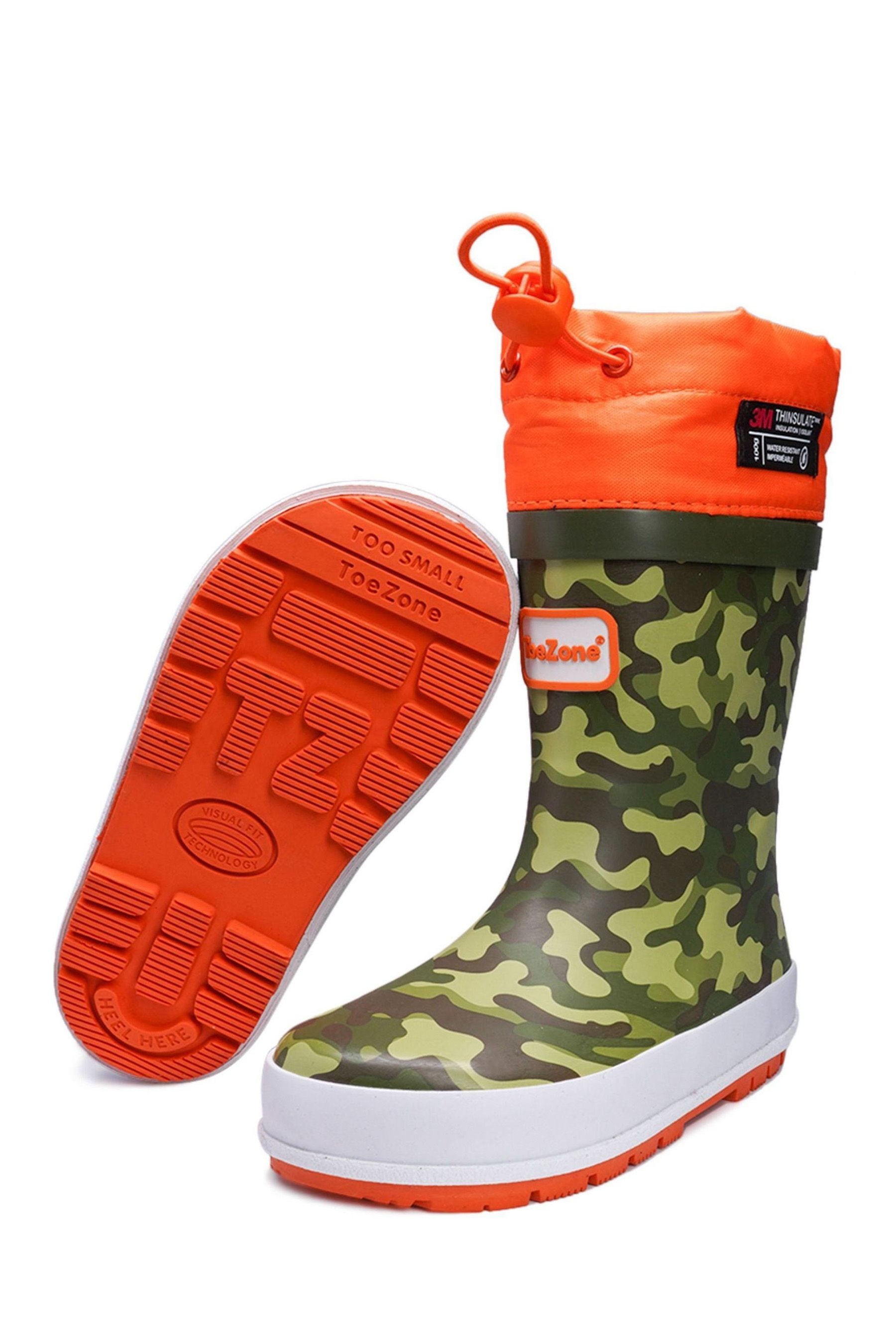 Buy ToeZone Orange Tie Top Camo Wellies from the Next UK online shop