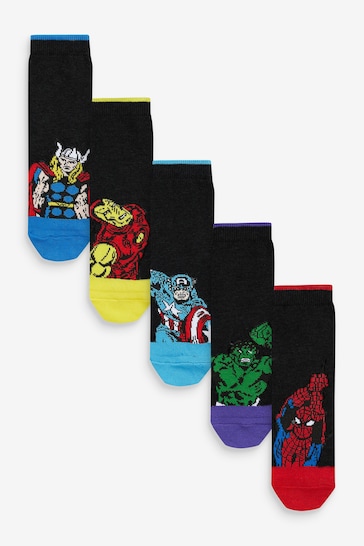 Black Marvel Avengers 5 Pack Cotton Rich Socks