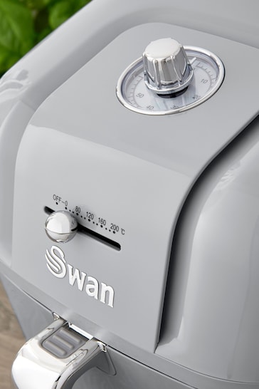 Swan Grey 6L Retro Manual Air Fryer