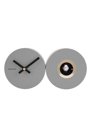 Karlsson Grey Duo Cuckoo Alarm Clock
