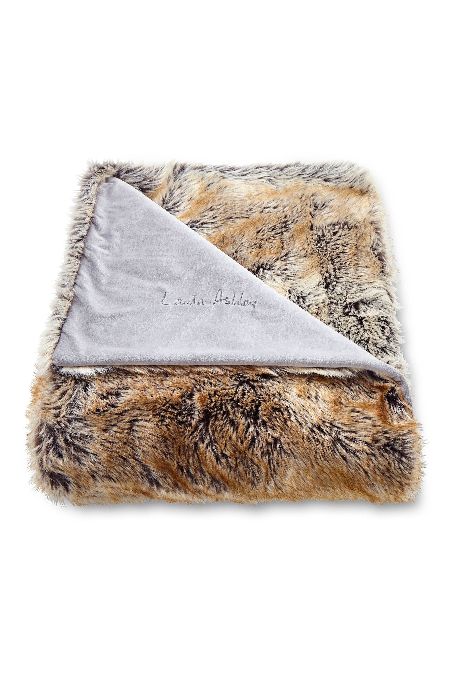 Laura ashley faux fur store throw