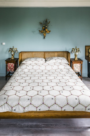 The Chateau by Angel Strawbridge Cream Honeycomb Duvet Cover and Pillowcase Set