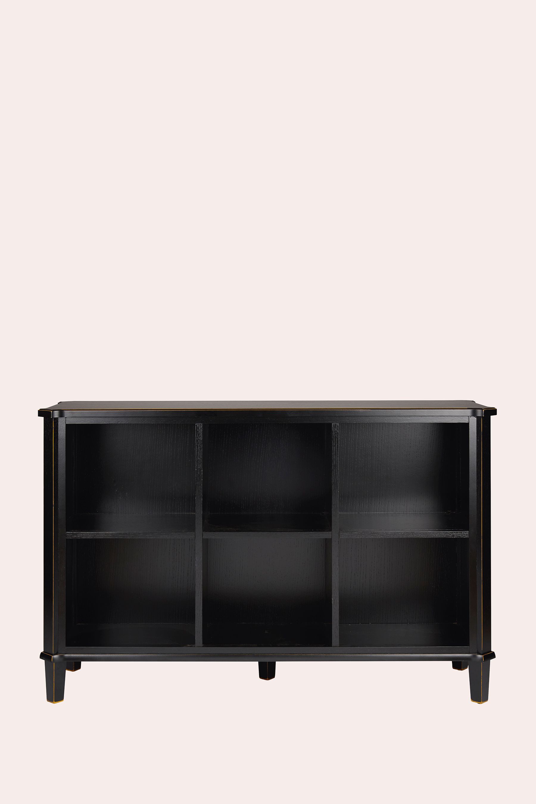 Black top low bookshelf