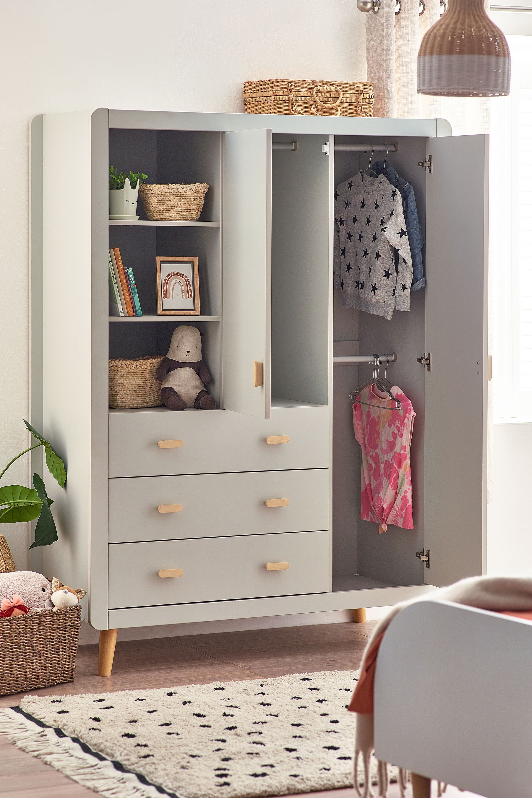 Kids wardrobe and chest of shop drawers