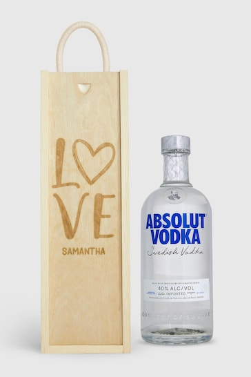 Personalised with Love Gift Box with Absolut Vodka by Gifted Drinks