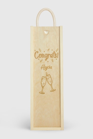 Personalised Congratulations Gift Box with Rose Wine by Gifted Drinks
