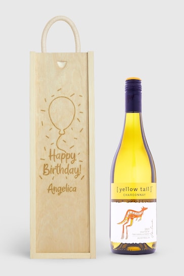 Personalised Happy Birthday Gift Box With White Wine by Gifted Drinks