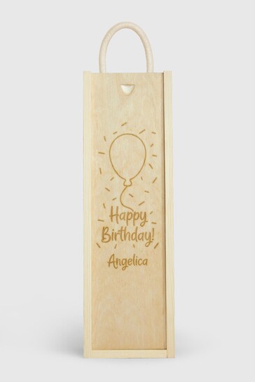 Personalised Happy Birthday Gift Box With White Wine by Gifted Drinks