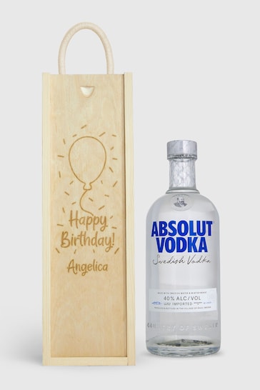 Personalised Happy Birthday Gift Box With Absolut Vodka by Gifted Drinks