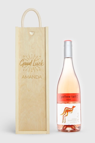 Personalised Good Luck Gift Box With Rose Wine by Gifted Drinks