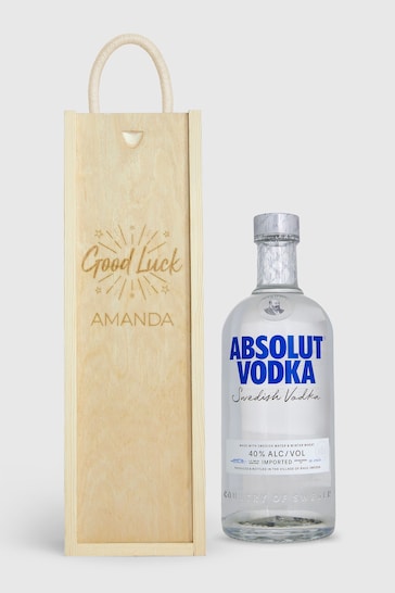 Personalised Good Luck Gift Box With Absolut Vodka by Gifted Drinks