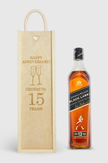 Personalised Happy Anniversary Gift Box with Johnnie Walker by Gifted Drinks
